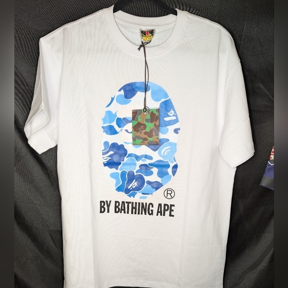 BAPE White and Blue Graphic T-Shirt - Picture 2 of 4